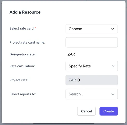Add a resource form
