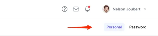 The navigation tabs on the profile page