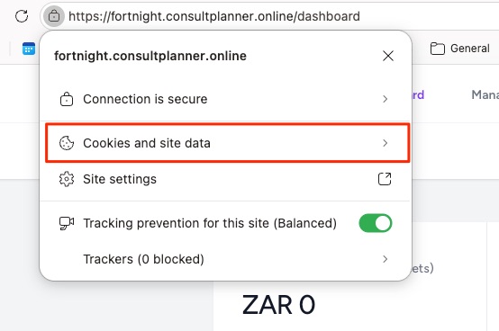 Select cookie option