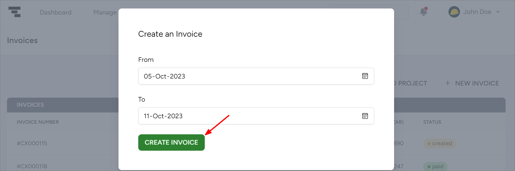 Create invoice